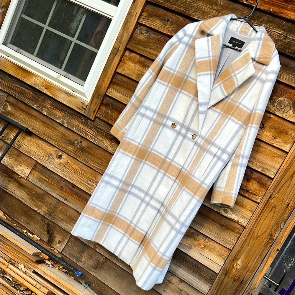 Ann Taylor nwot plaid jacket wool blend fully lined - Picture 2 of 7